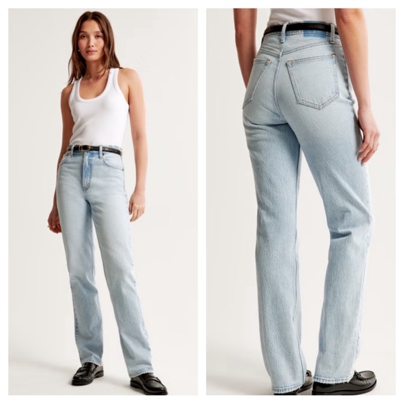 Abercrombie & Fitch Denim - Abercrombie & Fitch Curve Love The 90s Straight Ultra High Rise Jeans